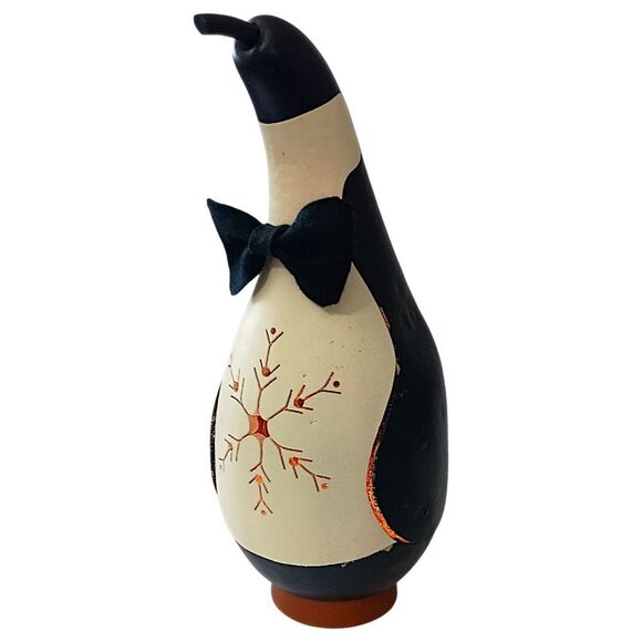 Meadowbrooke Gourd Penquin Lamp Light Handcrafted Carved Holiday Winter Vintage - Picture 8 of 16